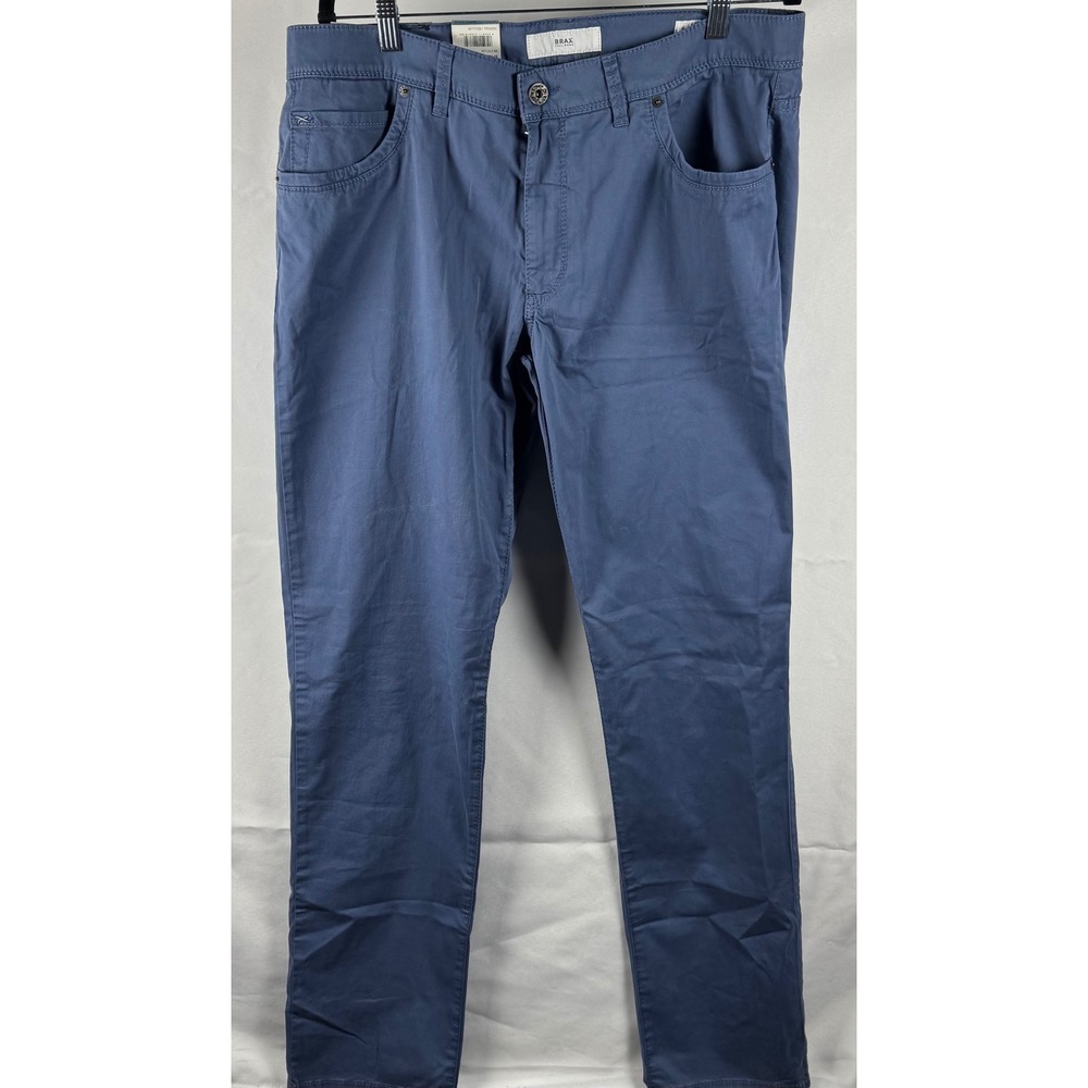 Brax Feel Good Style Cadiz Straight Fit Pants Blue Quantum Pima Cotton 38/34 NWT